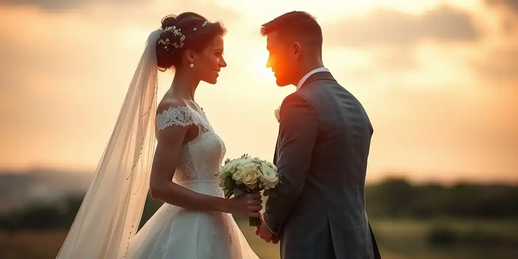 Invités formant des lettres avec leurs corps lors d'un mariage