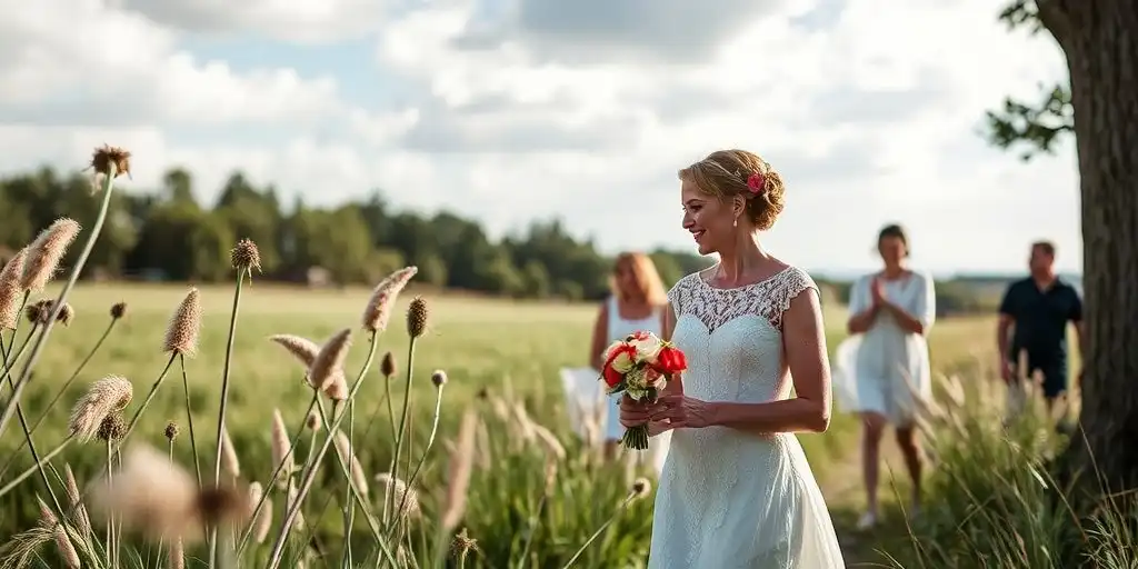 Invités participant à une chasse au trésor photo lors d'un mariage